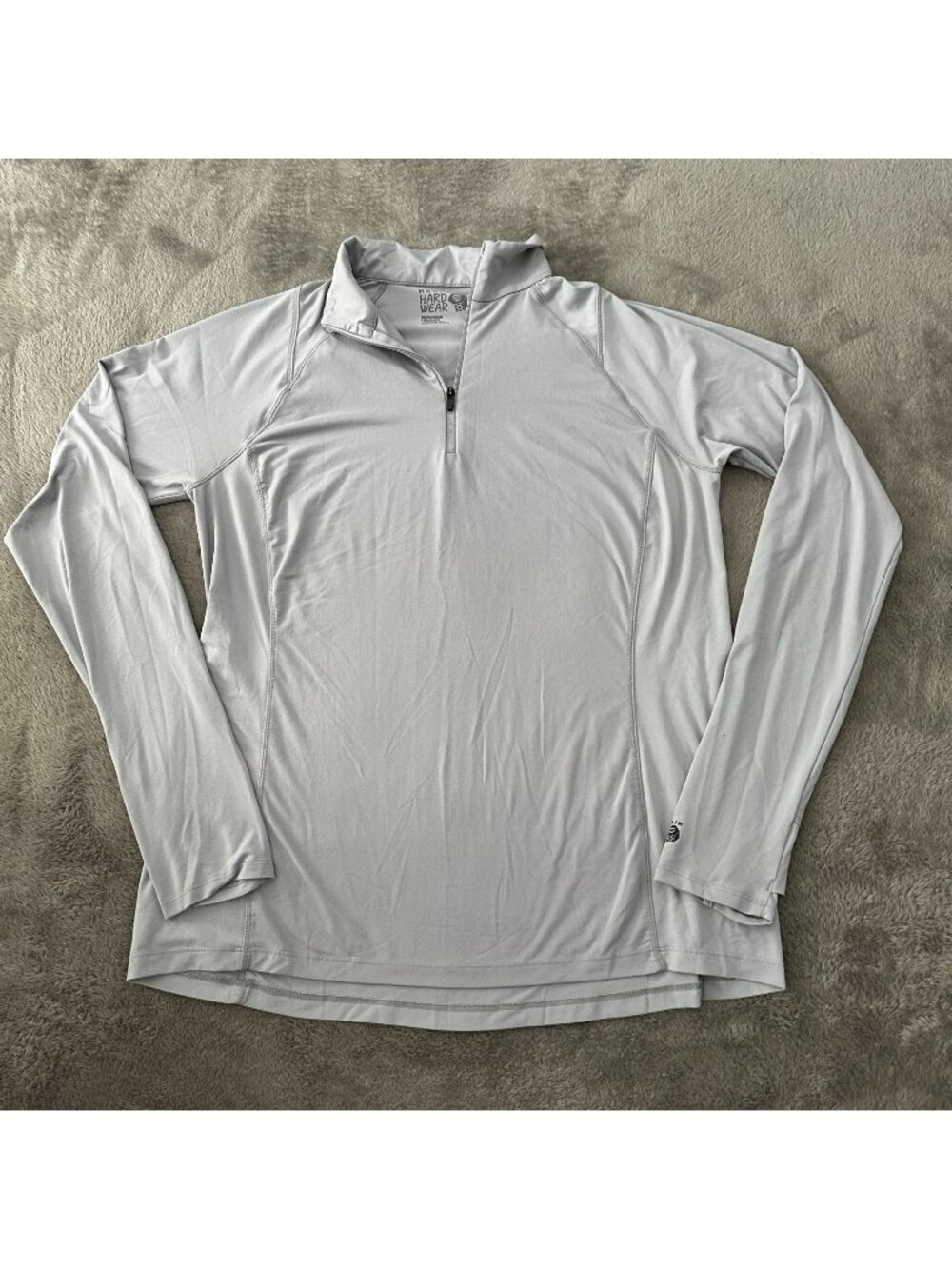 Mountain Hardwear Gray Pullover Quarter Zip Shirt SMALL Long Sleeve Lightweight